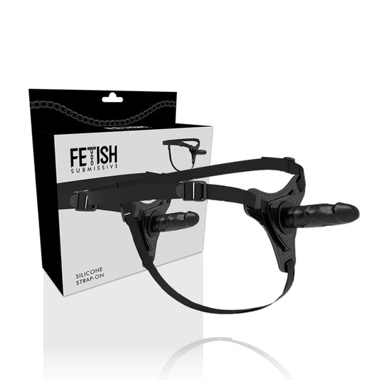 Fetish Submissive Uprząż silikonowa czarna 15 cm - uniwersalny rozmiar