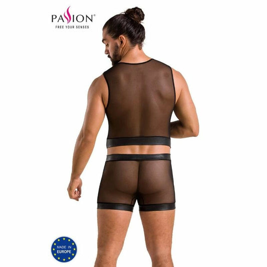 Passion William Black komplet L/XL - elegancka bielizna PU/Polyester